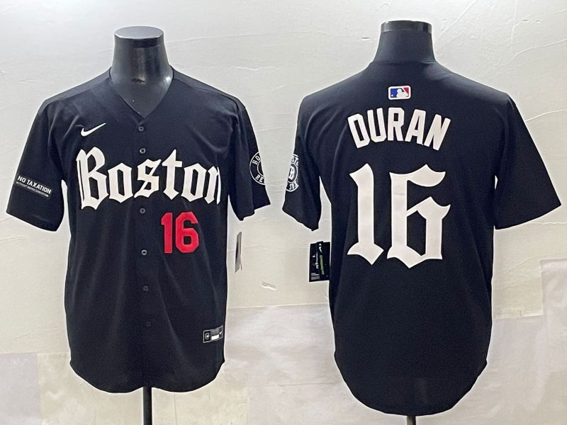 Men 2025 Boston Red Sox #16 Duran Black Five generations Joint Name Nike MLB Jersey style 4->boston red sox->MLB Jersey